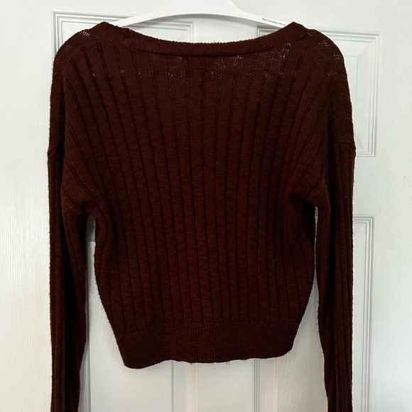 Marshalls Dark Brown Button Up Cardigan Sweater - Picture 2 of 3